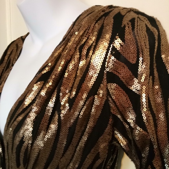 🛍️ BUNDLE ONLY 🛍️Rubber Ducky Productions Gold sequin & Black Dress - Picture 5 of 7